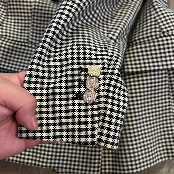 Zara DOUBLE BREASTED HOUNDSTOOTH BLAZER - Picture 6 of 10